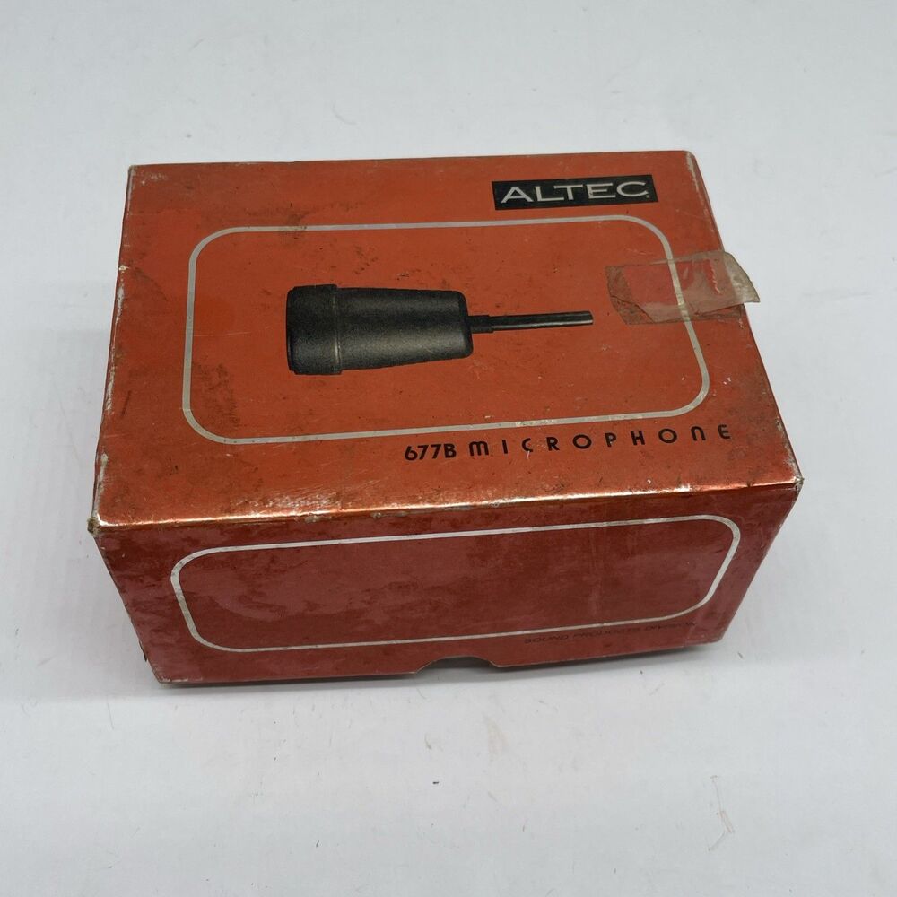 Vintage Altec 677B 3-Pin Miniature Microphone Untested For Parts Box & SpecSheet
